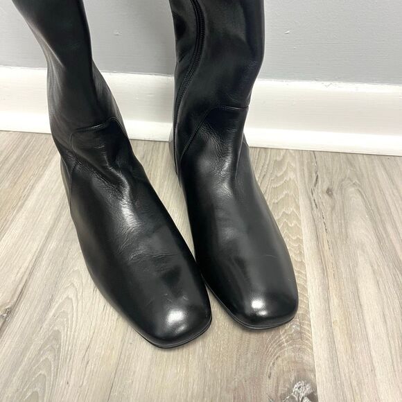 Stuart Weitzman Boots Women’s 9 Black Leather Tall Riding - Picture 2 of 10